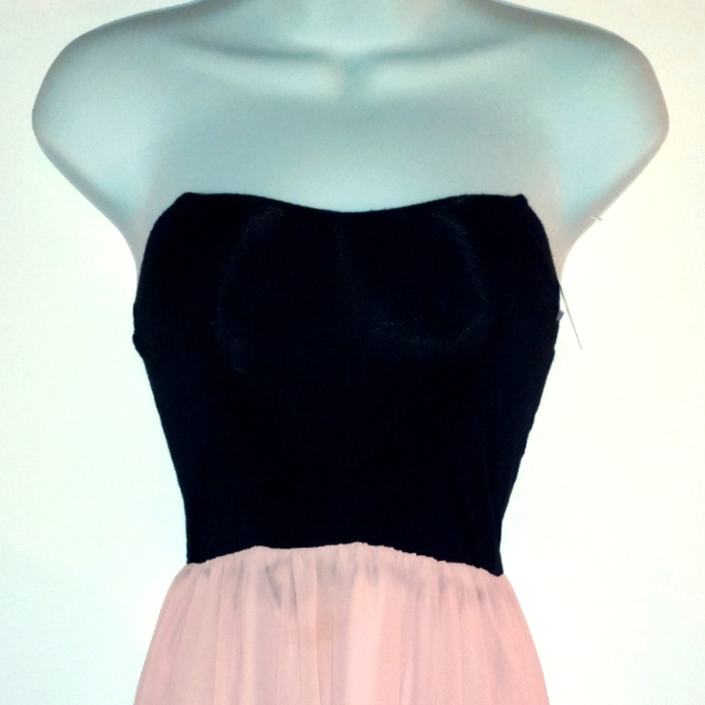 S - WET SEAL-VINTAGE MINI HI-LOW-BLACK/SOFT PINK